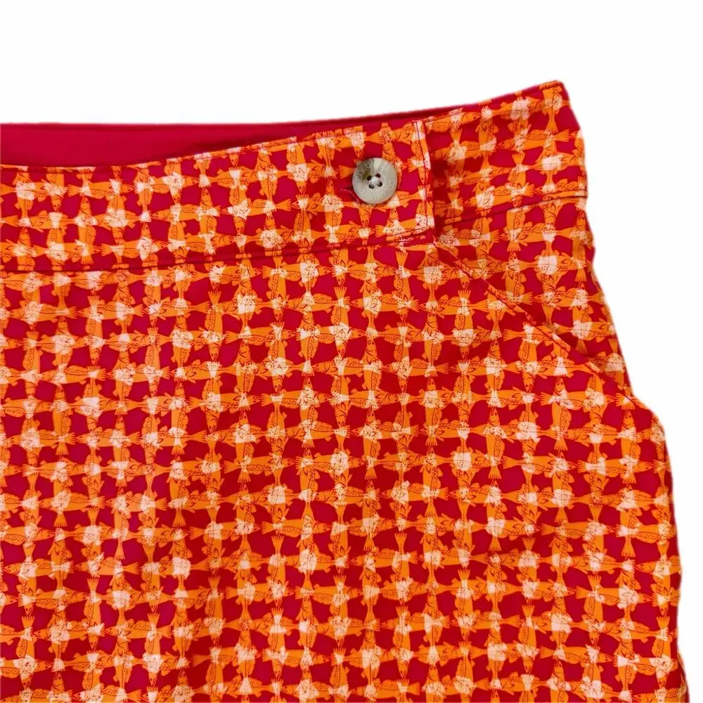 Columbia Orange Pink Bright Pattern Tennis Golf Outdoor Sporty Athleisure Skort